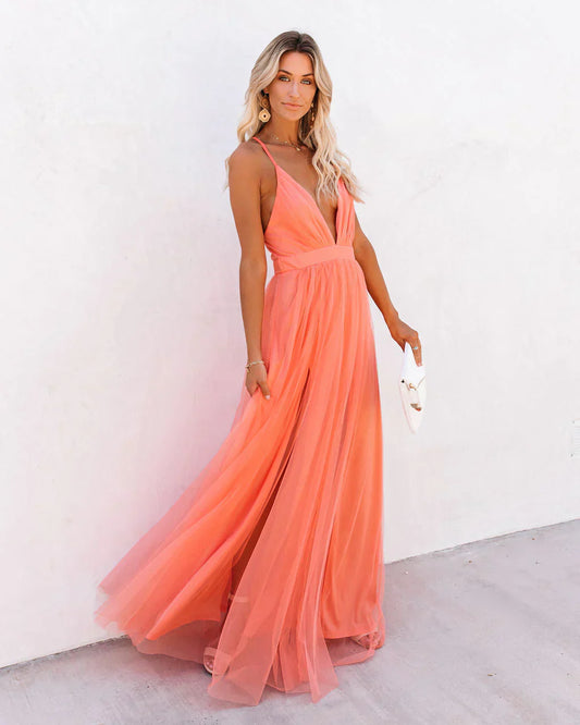 Romy - maxi met  bloemenprint en lichte glans