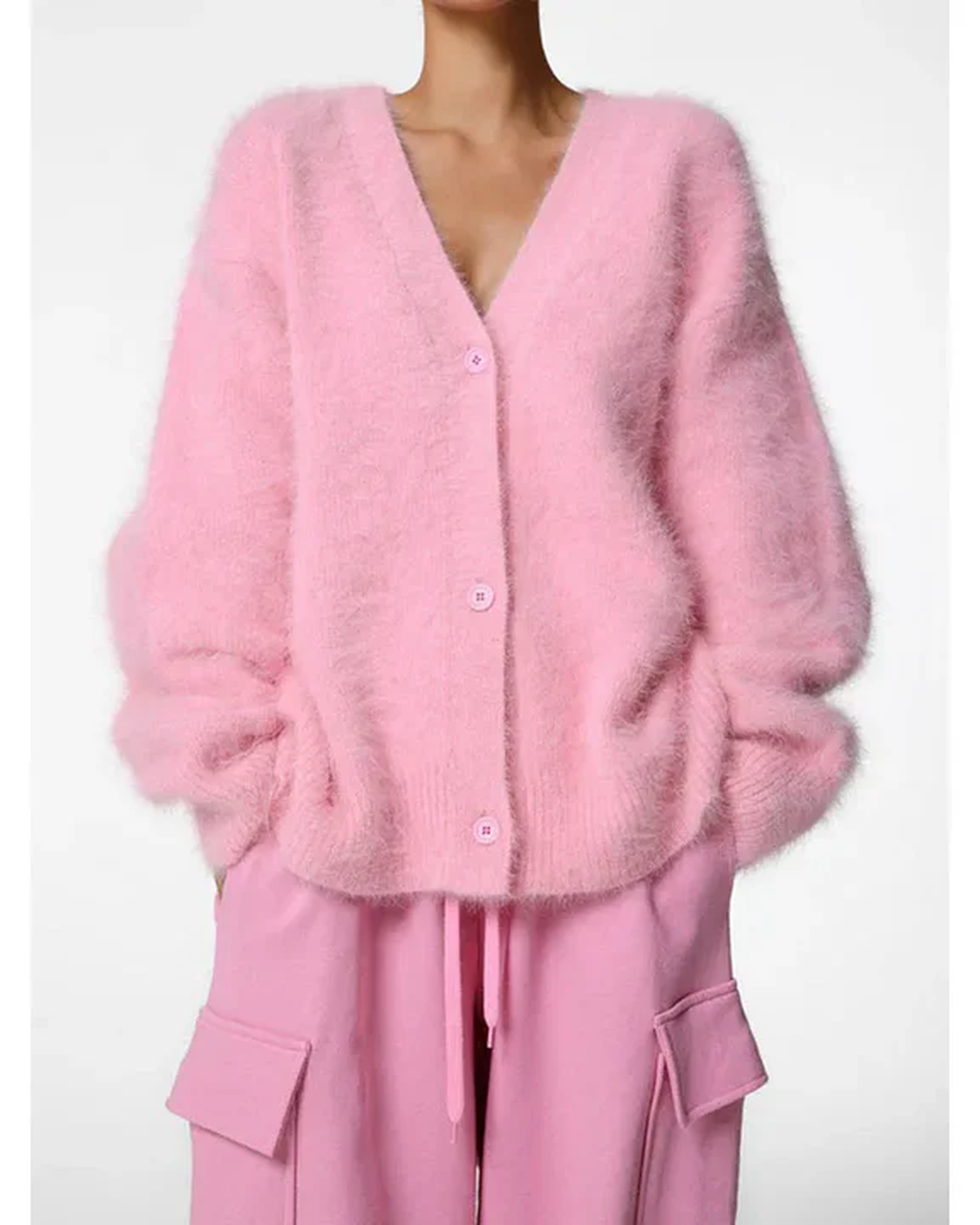 Mara – Gebreide Wollen Cardigan Met V-hals En Lange Mouwen