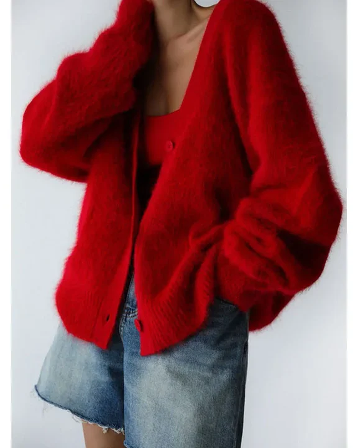 Mara – Gebreide Wollen Cardigan Met V-hals En Lange Mouwen