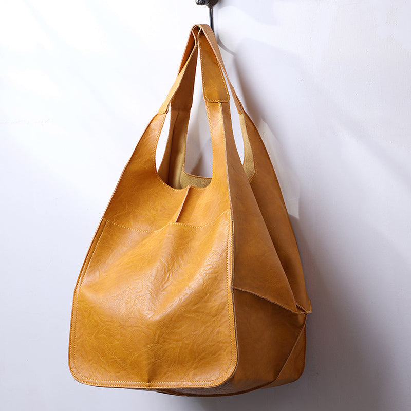 Maya – Oversized Damestas Van Leer Met Dubbele Schouderbanden