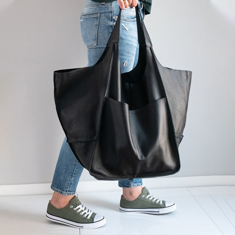 Maya – Oversized Damestas Van Leer Met Dubbele Schouderbanden