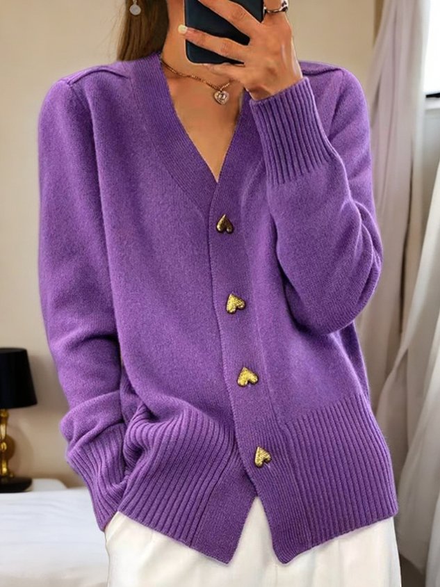 Lina – Gebreid Cardigan-vest Met Knoopsluiting