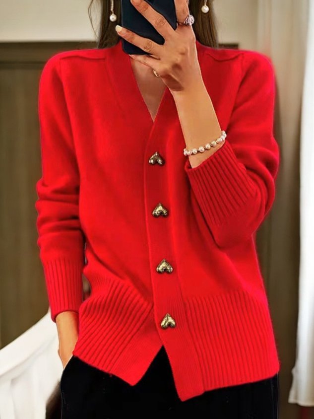 Lina – Gebreid Cardigan-vest Met Knoopsluiting