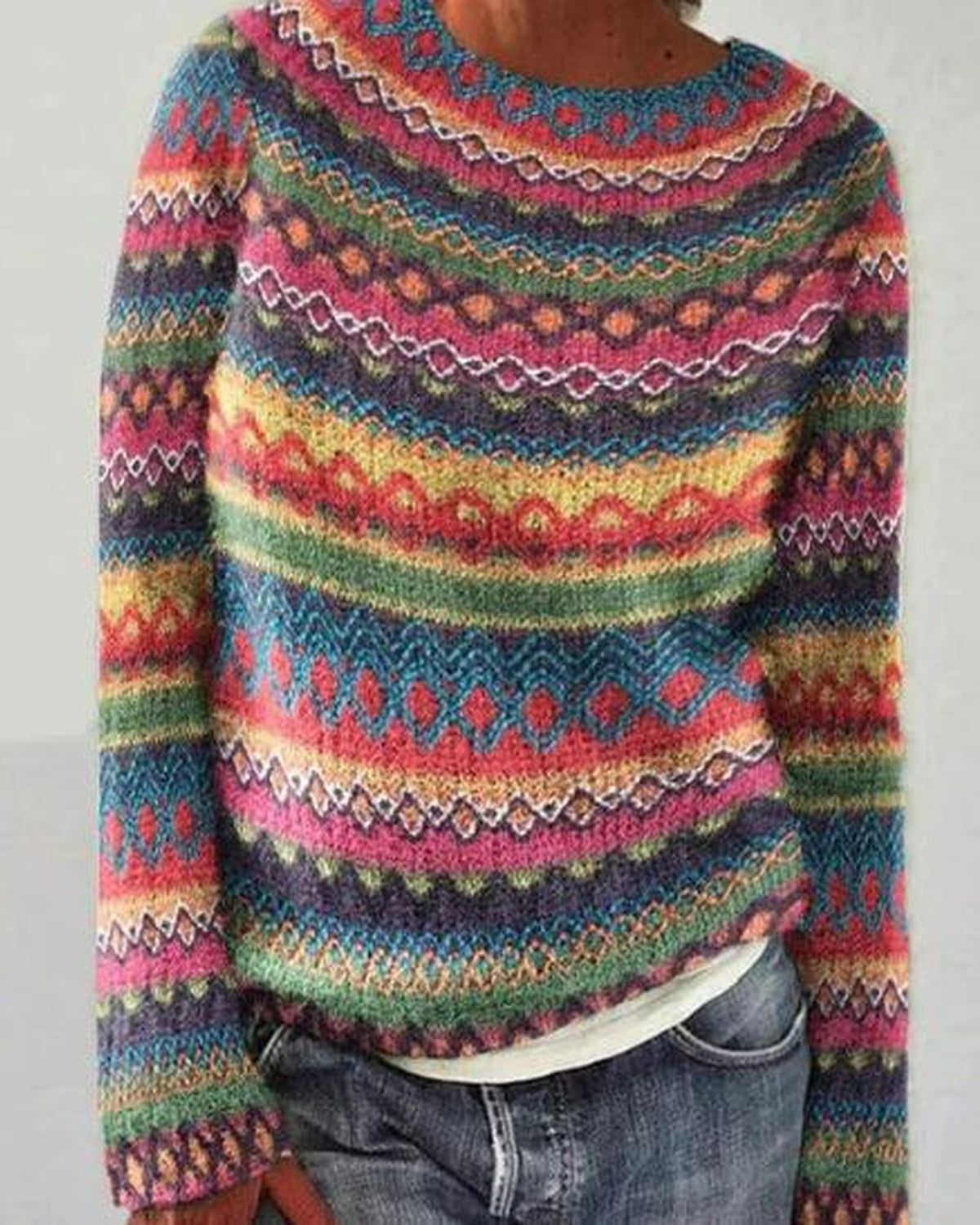 Livia – Gebreide Damestrui Met Vintage Print