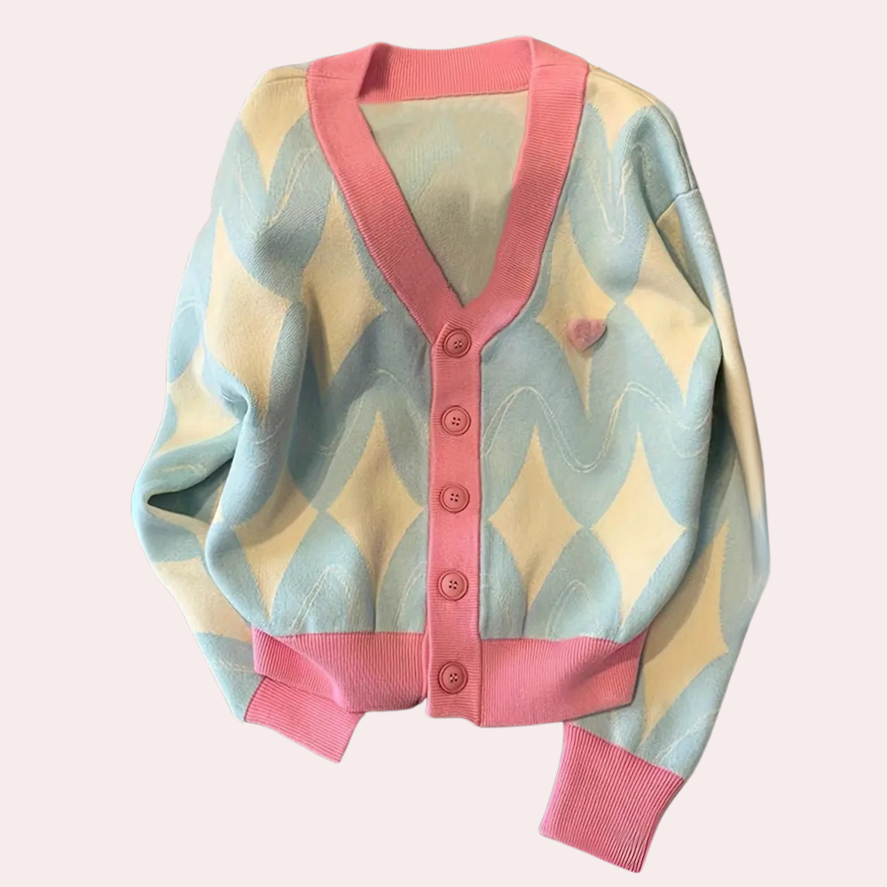 Camilia – gekleurde dames cardigan vest