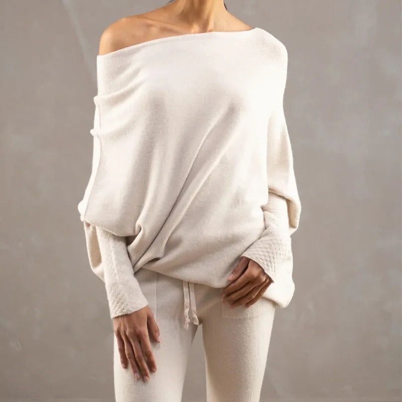 Amira – Off Shoulder Dames Trui Van Zachte Stof