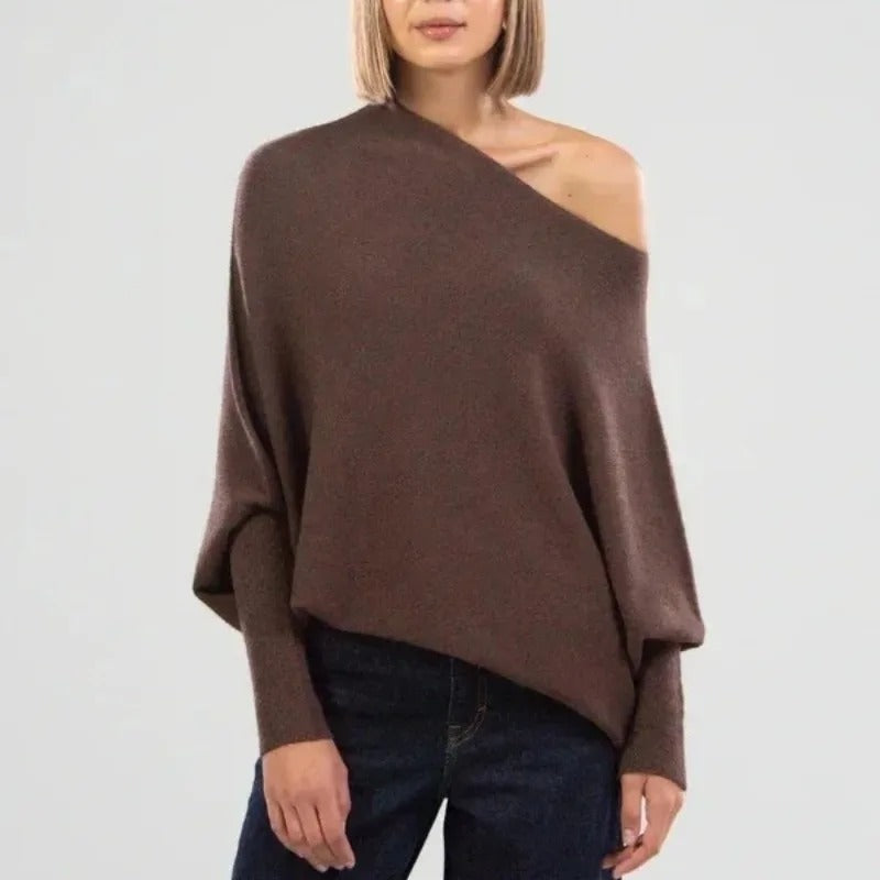Amira – Off Shoulder Dames Trui Van Zachte Stof