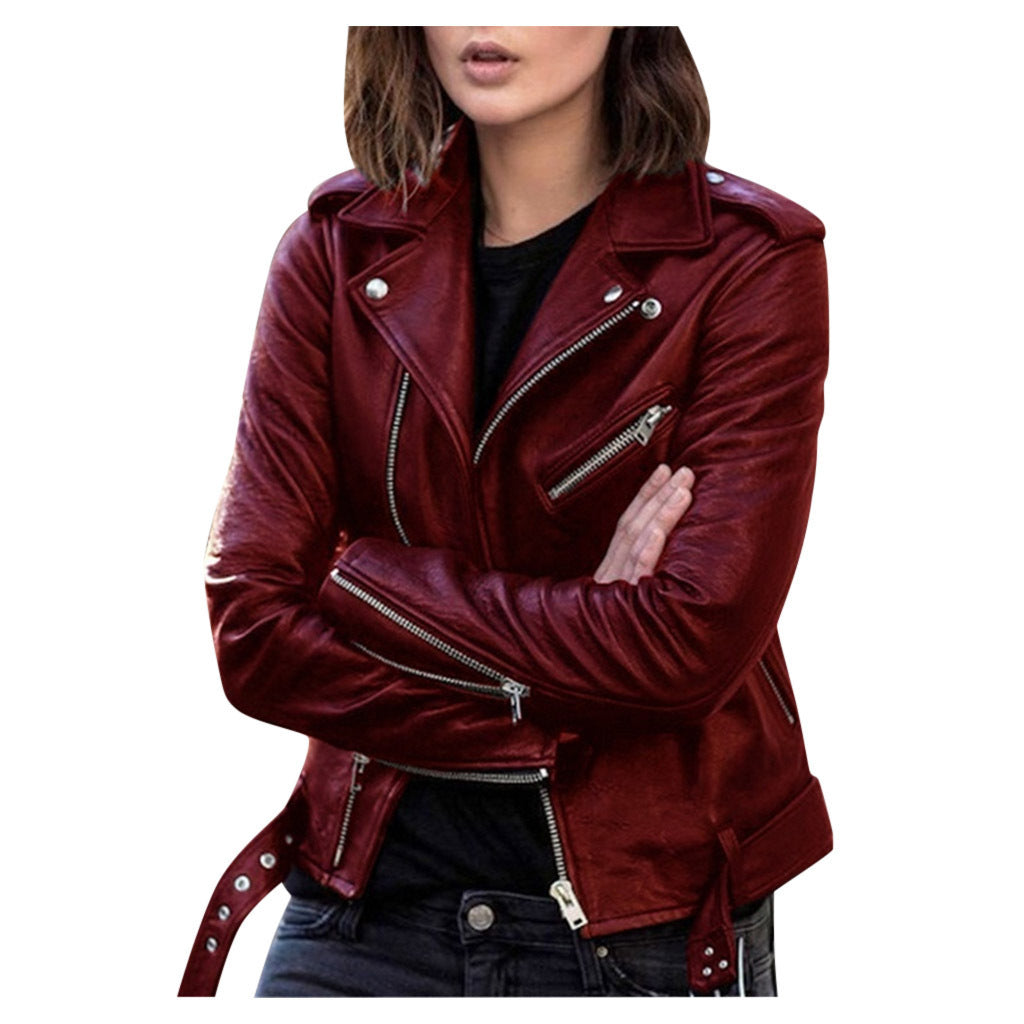 Élise – vintage leren jacket met ritssluiting
