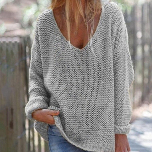 Elena – oversized dames gebreide trui met lange lengte