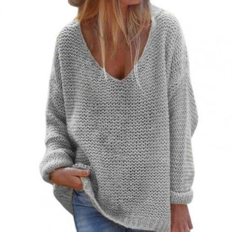 Elena – oversized dames gebreide trui met lange lengte